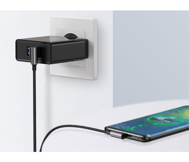 UGREEN Kabel USB do USB-C kątowy US176 3A 2m czarny - 1489127 - zdjęcie 3